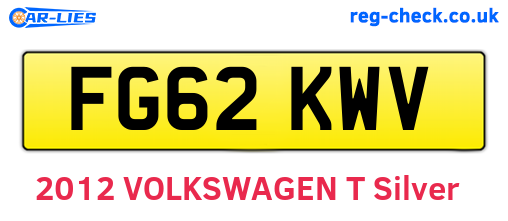 FG62KWV are the vehicle registration plates.