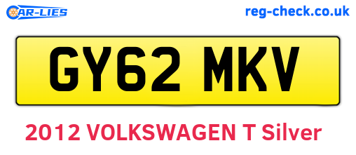 GY62MKV are the vehicle registration plates.