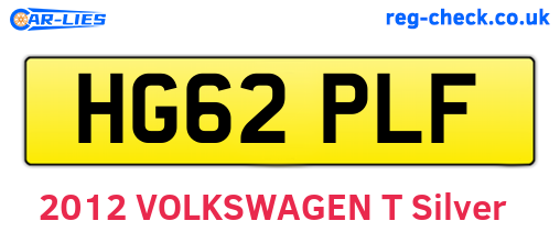 HG62PLF are the vehicle registration plates.