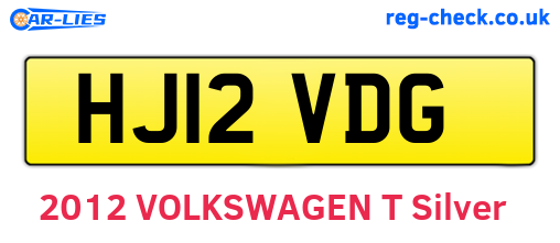 HJ12VDG are the vehicle registration plates.