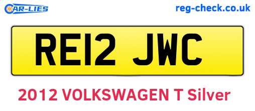 RE12JWC are the vehicle registration plates.