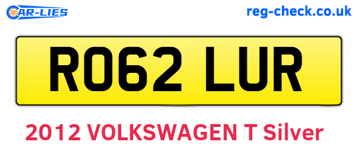 RO62LUR are the vehicle registration plates.