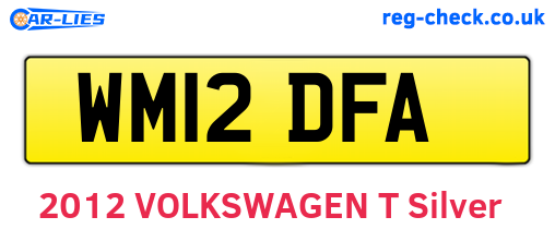 WM12DFA are the vehicle registration plates.