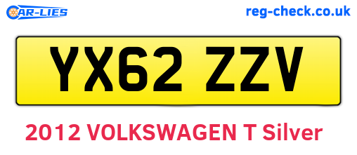 YX62ZZV are the vehicle registration plates.