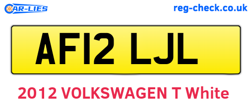 AF12LJL are the vehicle registration plates.