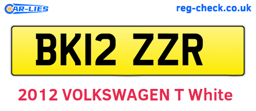 BK12ZZR are the vehicle registration plates.