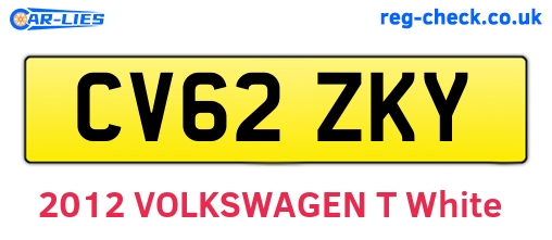 CV62ZKY are the vehicle registration plates.