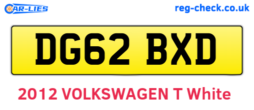 DG62BXD are the vehicle registration plates.
