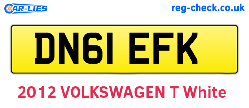 DN61EFK are the vehicle registration plates.