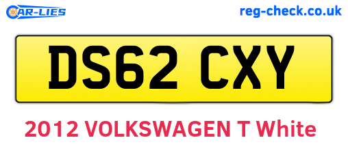 DS62CXY are the vehicle registration plates.