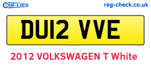 DU12VVE are the vehicle registration plates.