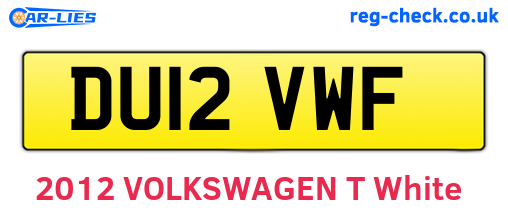 DU12VWF are the vehicle registration plates.