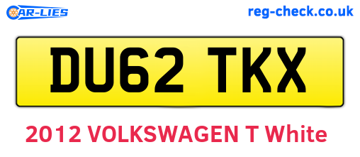 DU62TKX are the vehicle registration plates.