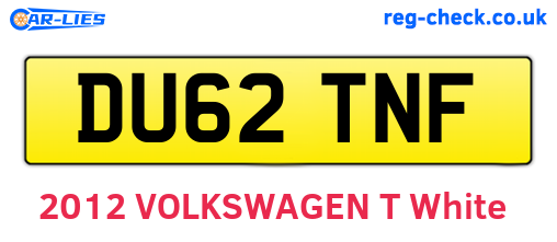 DU62TNF are the vehicle registration plates.