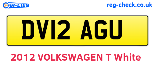 DV12AGU are the vehicle registration plates.