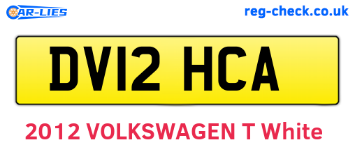 DV12HCA are the vehicle registration plates.