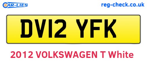 DV12YFK are the vehicle registration plates.