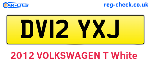 DV12YXJ are the vehicle registration plates.