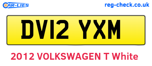 DV12YXM are the vehicle registration plates.
