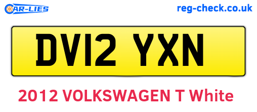 DV12YXN are the vehicle registration plates.