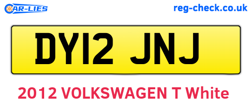 DY12JNJ are the vehicle registration plates.