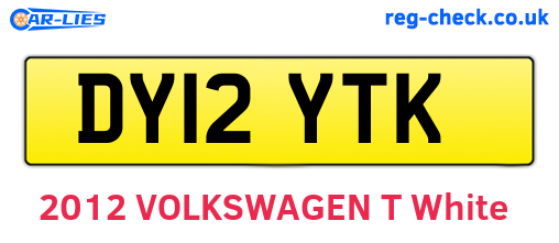 DY12YTK are the vehicle registration plates.