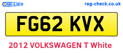 FG62KVX are the vehicle registration plates.