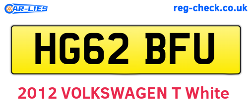 HG62BFU are the vehicle registration plates.