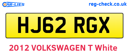 HJ62RGX are the vehicle registration plates.