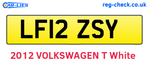 LF12ZSY are the vehicle registration plates.