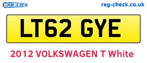 LT62GYE are the vehicle registration plates.
