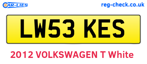 LW53KES are the vehicle registration plates.