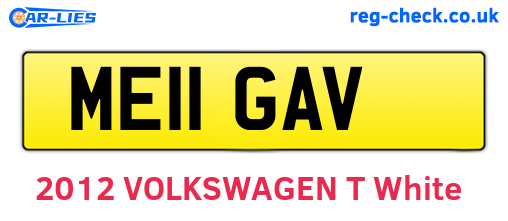 ME11GAV are the vehicle registration plates.