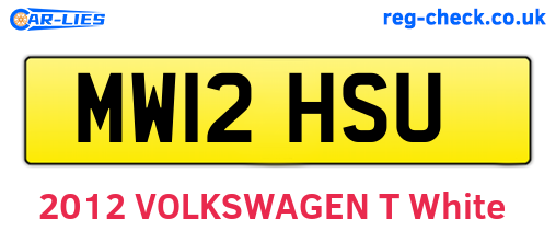 MW12HSU are the vehicle registration plates.