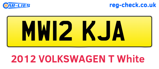 MW12KJA are the vehicle registration plates.