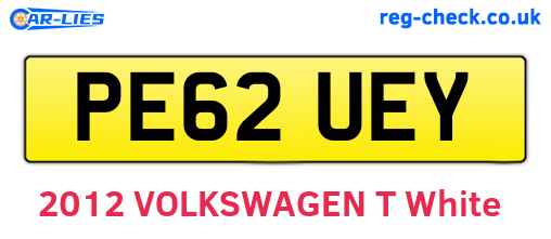 PE62UEY are the vehicle registration plates.