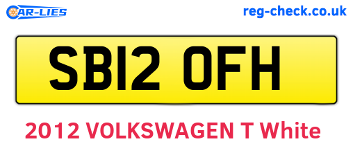 SB12OFH are the vehicle registration plates.