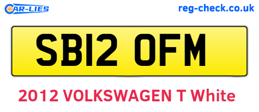 SB12OFM are the vehicle registration plates.