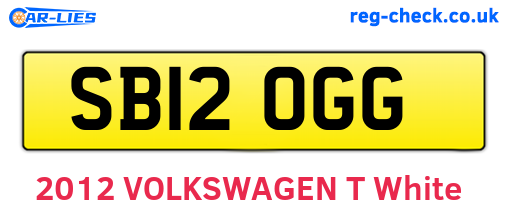 SB12OGG are the vehicle registration plates.