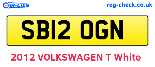 SB12OGN are the vehicle registration plates.