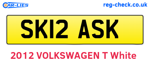 SK12ASK are the vehicle registration plates.