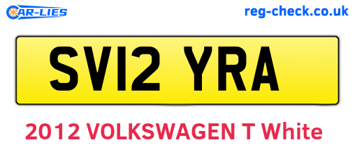 SV12YRA are the vehicle registration plates.