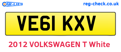 VE61KXV are the vehicle registration plates.