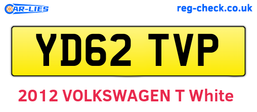YD62TVP are the vehicle registration plates.