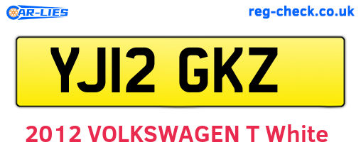YJ12GKZ are the vehicle registration plates.