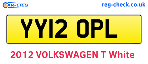 YY12OPL are the vehicle registration plates.