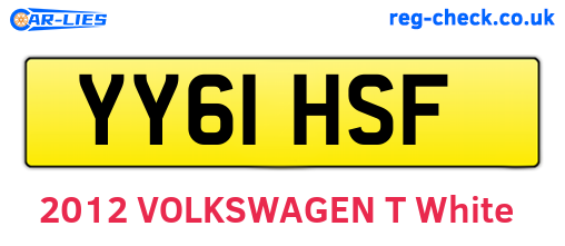 YY61HSF are the vehicle registration plates.