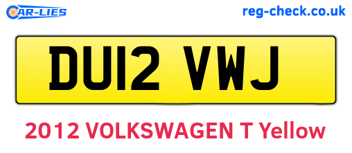 DU12VWJ are the vehicle registration plates.