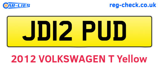 JD12PUD are the vehicle registration plates.