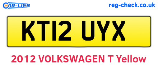 KT12UYX are the vehicle registration plates.